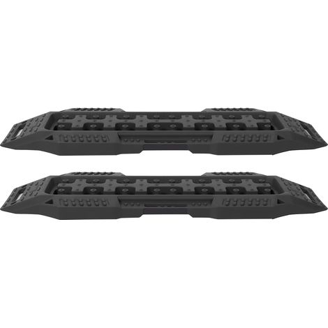 2 Plaques de Désensablage Universelles, Rampe de Récupération 4x4, Tapis Anti-Enlisement Sable Boue Neige, Échelle à Pneus, Lot de 2, Noir (1/5)