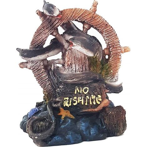 TrAdE Shop Traesio - Timone Pesci Ornamento Per Acquario 14x10x15cm Sottomarino Decorazioni -