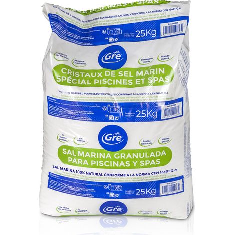 Lot de 2 sacs de sel de piscine granulé 25 kg - Gré (1/3)