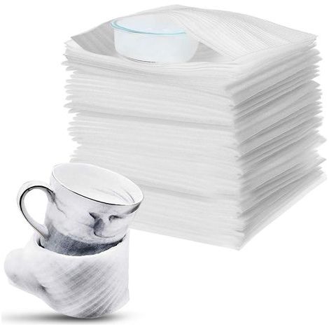 50pcs Demenagement Feuilles Papier Bulle Pour Cartons Déménagement Vaisselle, Plats, Assiettes, Verres Emballage（20x25cm） (1/5)