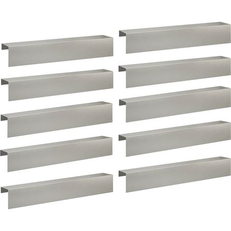 Garden Cover Profile 10 pcs 100 x 20 x 15 cm Stainless Steel vidaXL