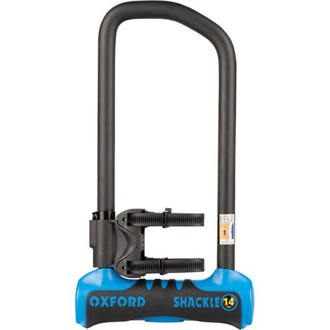 Candado antirrobo Oxford con grillete de cable 14 Pro Duo U-Lock + cable 320 mm x 177 mm azul
