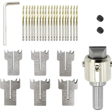 Ensemble de 30 forets à anneaux, lames de 16 à 21 mm, foret à anneaux pour bois, foret à perles en acier pour la fabrication d'anneaux en bois. (1/4)