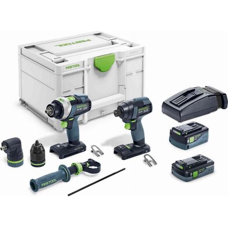 Festool Avvitatore e Trapano Set TID 18 5,0/4,0-Set TPC 18/4 / 1x 4,0 + 1x 5,0 Ah Batteria + Caricabatterie + Accessori nel Systainer - 577654 (1/5)