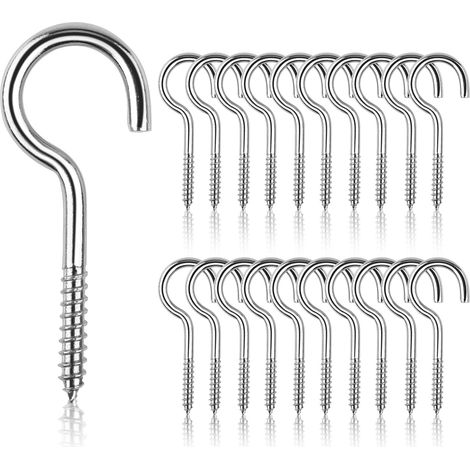 APEX 20 Pièces Crochets Visseurs Acier Inoxydable 304 M5x65 Piton Oeil Bricolage Travaux Manuels Cadres Bois (Argent) (1/5)