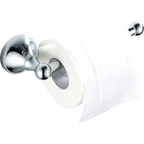 Porte-Papier Toilette en Laiton -Papier Cuisine pour Toilette Salle de Bain et Cuisine Porte-Rouleau Mural, Chrome Poli (1/5)