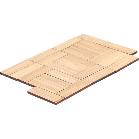 Lot de 24 lames de parquet rectangulaires élégantes en bambou pour maison de poupée - Accessoire de décoration miniature (1/5)