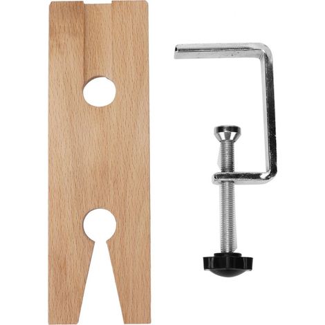 Bench Pin Clamp - Wooden Base With Iron Clamp - For Jewelry Making And Craft Workbench Use - 1 Piece (1/5)
