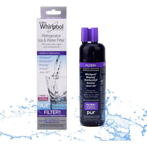 W10295370A1- Filtre à eau pour réfrigérateur-FlLTER 1,  compatible avec le filtre à eau pour réfrigérateur Whirlpool/Kenmore