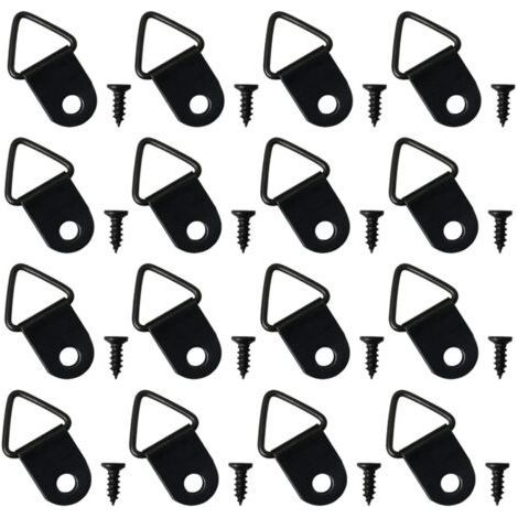 100pcs Crochets pour Tableau Accroche Cadre Tableau Sans Percer Fixation D Anneaux Metal Cadre Pour Encadrement Tableau Fixation Miroir Decoration Murale(le noir) (1/5)