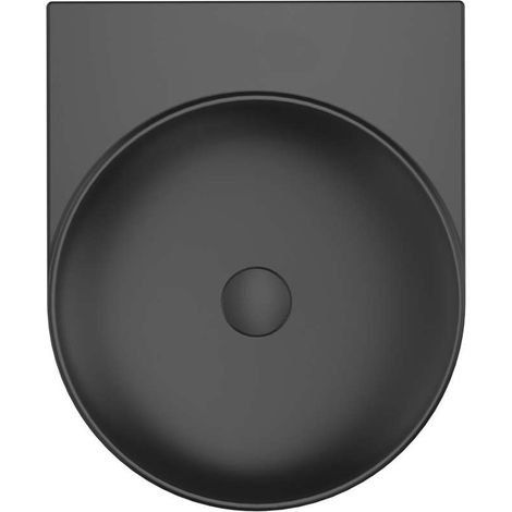 Ravak Yard - Lavabo 41x50 cm, senza troppopieno, senza foro per rubinetto, nero opaco XJX0D040000 (1/5)