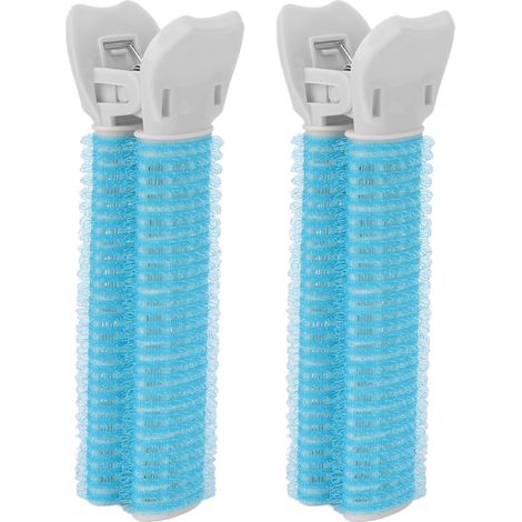 Lot de 2 bigoudis volumateurs portables à pinces pour cheveux, outil de coiffure pour frange et frange, pour femmes et filles (bleu). (1/5)