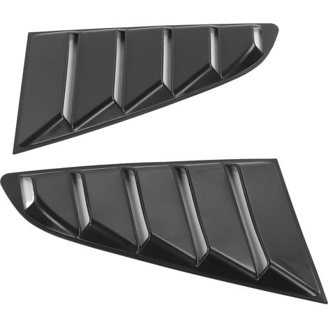2pcs Persiennes Latérales Noires pour Ford Mustang 2015-2020, Protection Solaire Pare-Brise, Déflecteur de Fenêtre Extérieur en ABS (1/5)