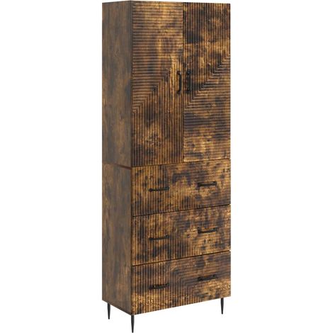 Cabinet Set 2 pcs Smoked Oak 66 x 34.5 x 90 cm Engineered Wood vidaXL