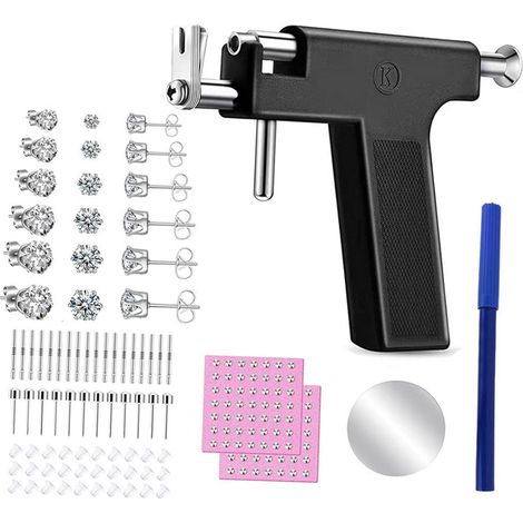 Kit de perçage d'oreilles avec fermoirs - Pratique pour débutants - Esthétique - Femmes, Hommes et Adultes - Machine de perçage d'oreilles (1/5)