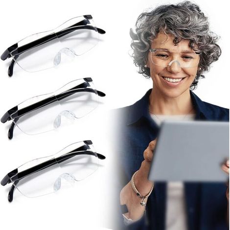 Ensemble de 3 lunettes de lecture pour seniors avec verres grossissants à 160% (1/5)