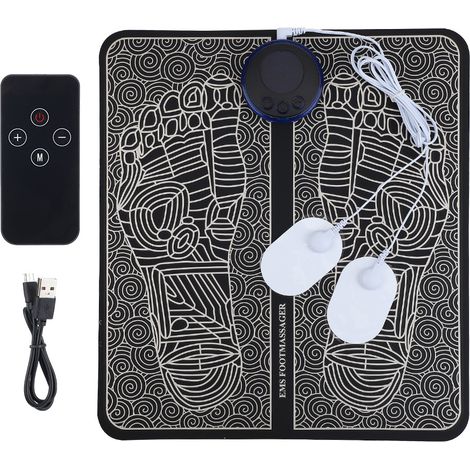Coussin de massage des pieds EMS, coussin de massage des pieds intelligent, appareil de massage des pieds à impulsions avec télécommande et patch d'él (1/5)