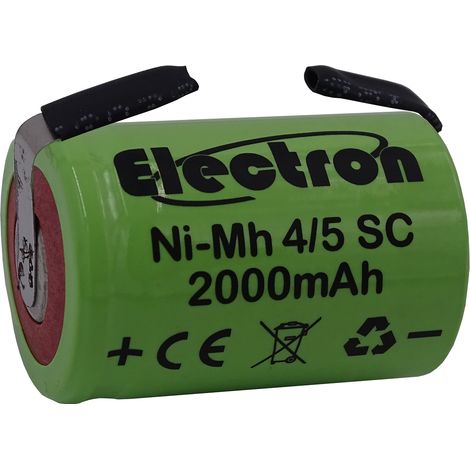 Batteria ricaricabile Ni-Mh 4/5SC 1,2V 2000mAh con linguette a saldare