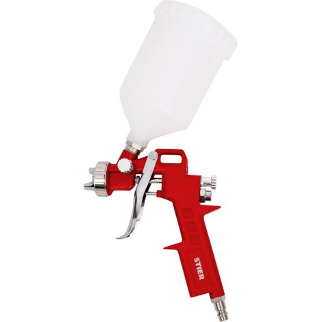 Pistolet à peinture STIER SP-Basic+, avec godet à gravité de 600 ml, régulation progressive de l'air et de la quantité, appareil de pulvérisation à peinture, pulvérisateur à peinture, pistolet (1/5)