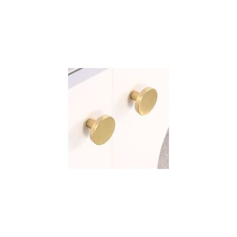 Tiradores de latón cepillado para muebles, tiradores dorados para cajones de armarios, pasillos, baños y cocinas, paquete de 10 (28 mm, tipo seta).