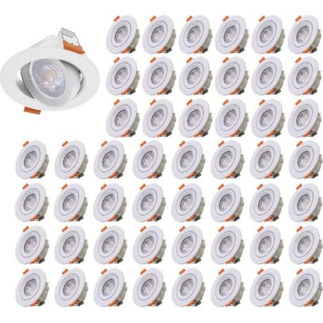 Lot de 50 Spots LED Encastrables Orientables D68 7W CCT Blancs - 60 deg - Switch 3000-4000-6500K (1/5)