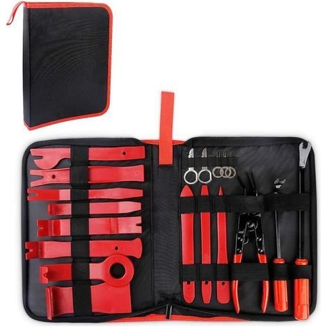 Kit di 19 attrezzi per la rimozione di finiture per riparazioni auto fai da te e rimozione di modanature (1/4)
