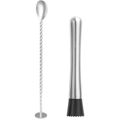 Pilon à cocktails - Pilon à boissons en acier inoxydable de 29,7 cm-AquaForge