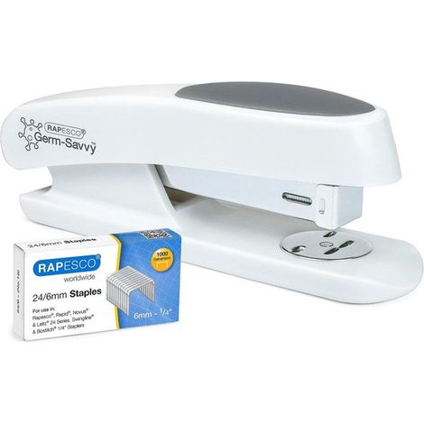 Agrafeuse à demi-bande RAPESCO Eco Sting Ray - Blanc Doux - 1000 agrafes 24/6 mm (1/5)