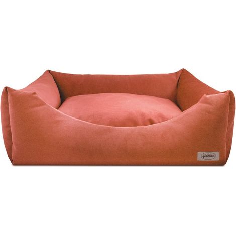 Cuccia in microfibra ad effetto velluto con morbida imbottitura Vincent per cani e gatti: 60 x 45 x 18 h - Grigio (1/4)