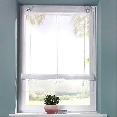Rideaux pour fenêtres de cuisine et de balcon – Stores romains – Faciles à installer (1/4)