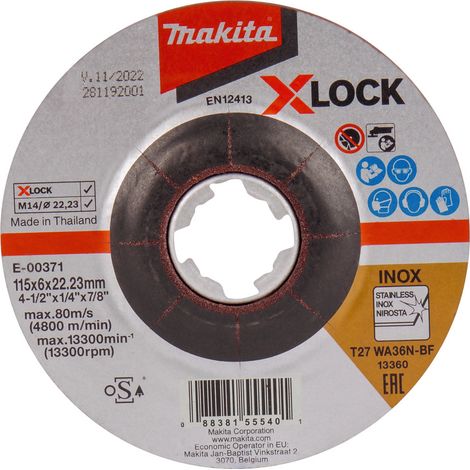 E-00371 Disco di sbavatura X-Lock, 115 x 6,0 mm