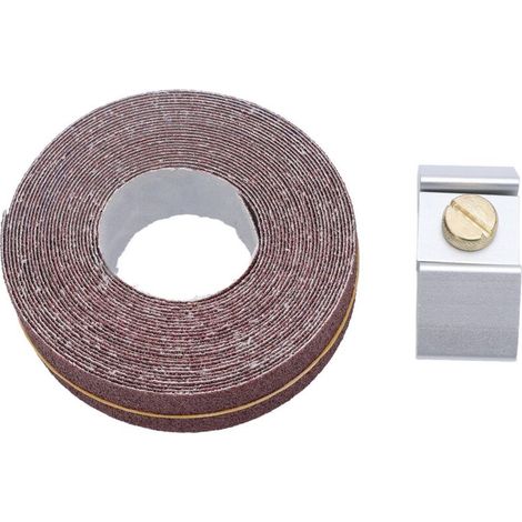 Jeffergarden Support de papier de verre en alliage d'aluminium, support de polissage portatif, équipé d'un rouleau de papier de verre grain 80 6 m x 25 mm (1/5)