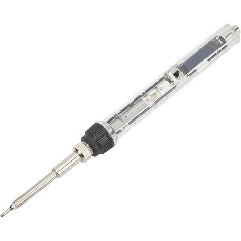 Fer à souder électrique portable en acier inoxydable T12 (2,3 cm) avec affichage numérique, pour le soudage, 100-240 V, prise européenne. (1/5)