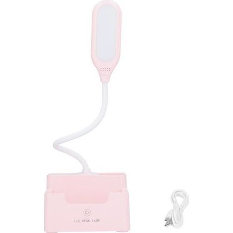 Protection des yeux lampe de bureau lumière tactile multifonctionnel lampe de bureau lumière blanche lumière chaude (rose) (1/4)