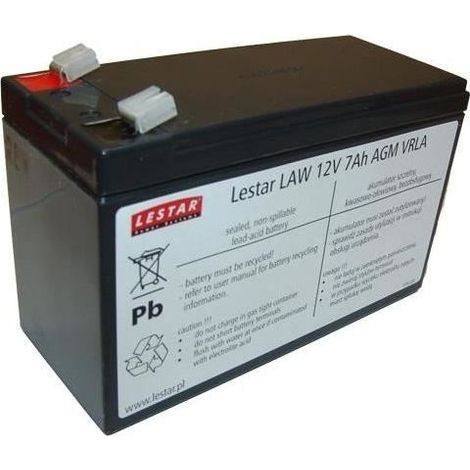 Batterie rechargeable 12V - Lestar - Lawu - 7Ah - AGM VRLA - Plomb - Noir