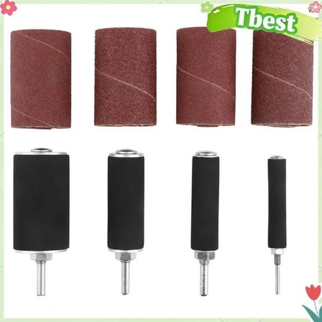 Jeu de tambours de ponçage en caoutchouc de 20 pièces, kit d'outils de ponceuse à broche avec étui pour le travail du bois, (1/4)