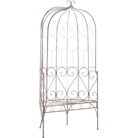 vidaXL Banco de jardín metal marrón envejecido 95 cm (1/5)