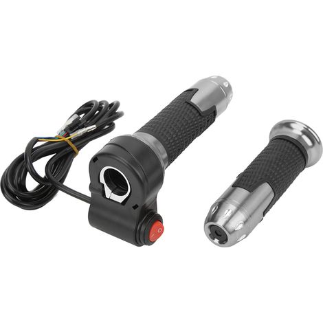 Poignée d'accélérateur électrique universelle 12V-99V pour vélo et scooter, avec interrupteur, couleur grise (1/5)