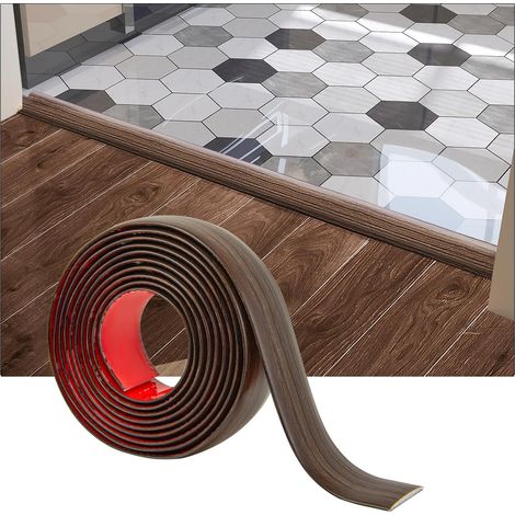 Bande de transition autocollante en vinyle pour joindre les espaces de sol,transition de seuil de moquette,122x4cm,Marron (1/5)