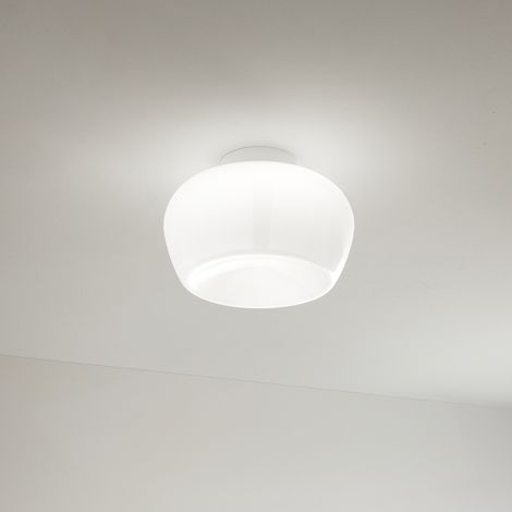 Plafoniera Moderna Kave Metallo Vetro Bianco Led 20W 3000K Dimmerabile Ip20 (1/2)