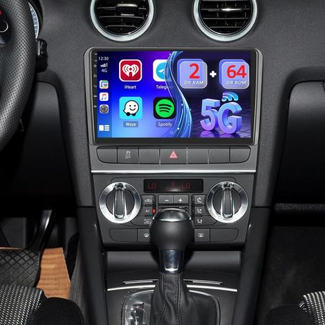 2+64GB Android Autoradio pour 8P 2003-2012/S3 2006-2012/RS3 2011-2012 Wireless Carplay Android Auto 9 Pouces Ecran Tactile Bluetooth Poste Radio Voiture avec Caméra de Recul, GPS, WiFi, FM RDS (1/5)