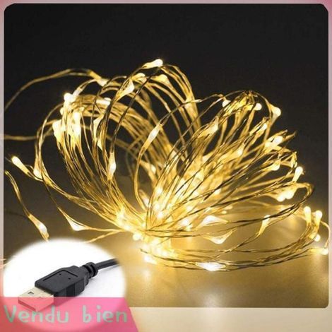 HURRISE Guirlande Lumineuse USB Décoration Halloween Noël Mariage lumière chaude (1/4)