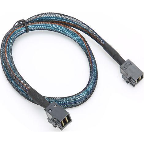 Câble adaptateur de données SFF-8643 vers serveur SFF8643 H0106 Mini SAS intégré HD36P, gaine tressée en nylon (1 mètre) (1/5)
