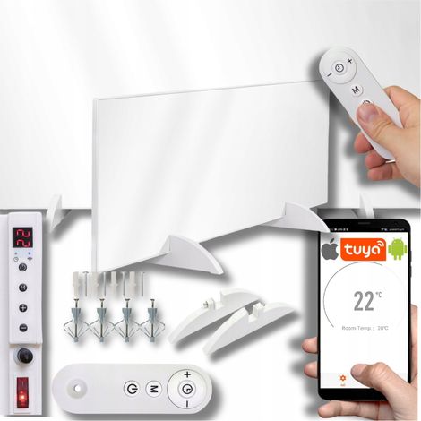 RISCALDATORE ELETTRICO A PANNELLI A INFRAROSSI 1200W WIFI, TELECOMANDO, APP (1/5)
