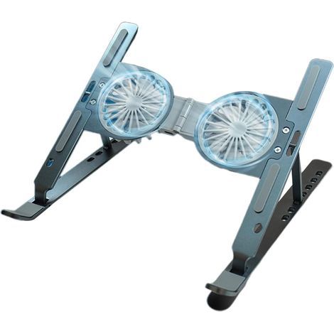 HONORNIC - Support d'ordinateur portable pliable en alliage d'aluminium avec ventilateur de refroidissement (1/5)