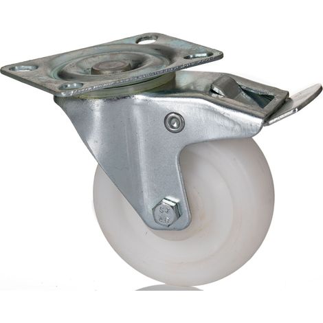 Roulettes industrielles Pivotant avec frein RS PRO, Diam 75mm, 70kg ( Prix pour 1 ) (1/3)