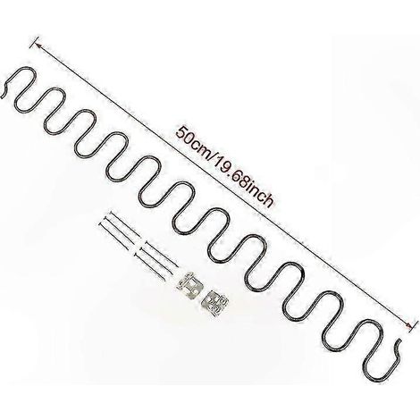 Ressorts de remplacement pour meubles, avec clips, diamètre 4 mm, en acier à ressort, compatibles avec les réparations de canapés et de chaises, longueurs de 45 cm à 70 cm, un par ensemble, totalisant (1/5)