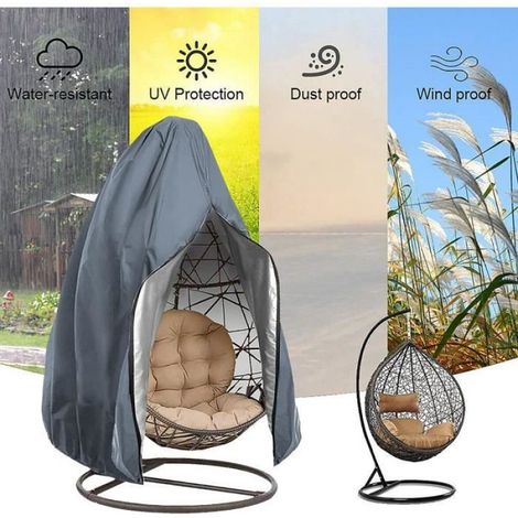Housse de Protection - Chaise Suspendue - Imperméable - Dimensions 115x190cm - Gris (1/4)