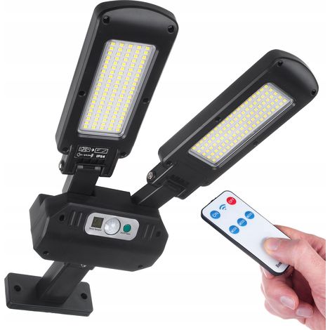 MACLEAN MCE447 LAMPADAIRE SOLAIRE AVEC DÉTECTEUR DE MOUVEMENT ET DE CRÉPUSCULE IP54 5W 2X 450 LUMENS 6500K DEUX SOURCES LUMINEUS (1/3)