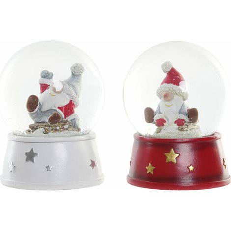 Weihnachtsbaumkugel DKD Home Decor Harz Kristall Weihnachtsmann (2 pcs) (9.5 x 9.5 x 13.5 cm)